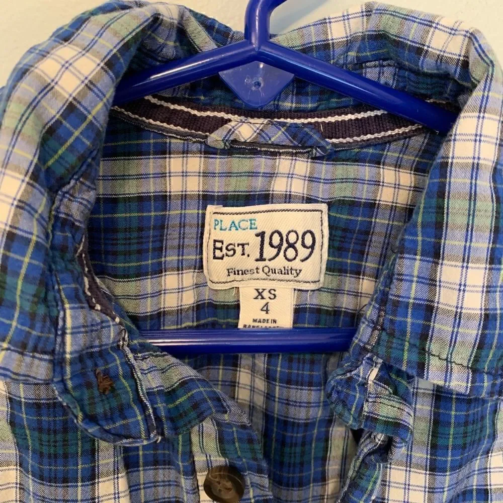 Children's Place Plaid Button Down